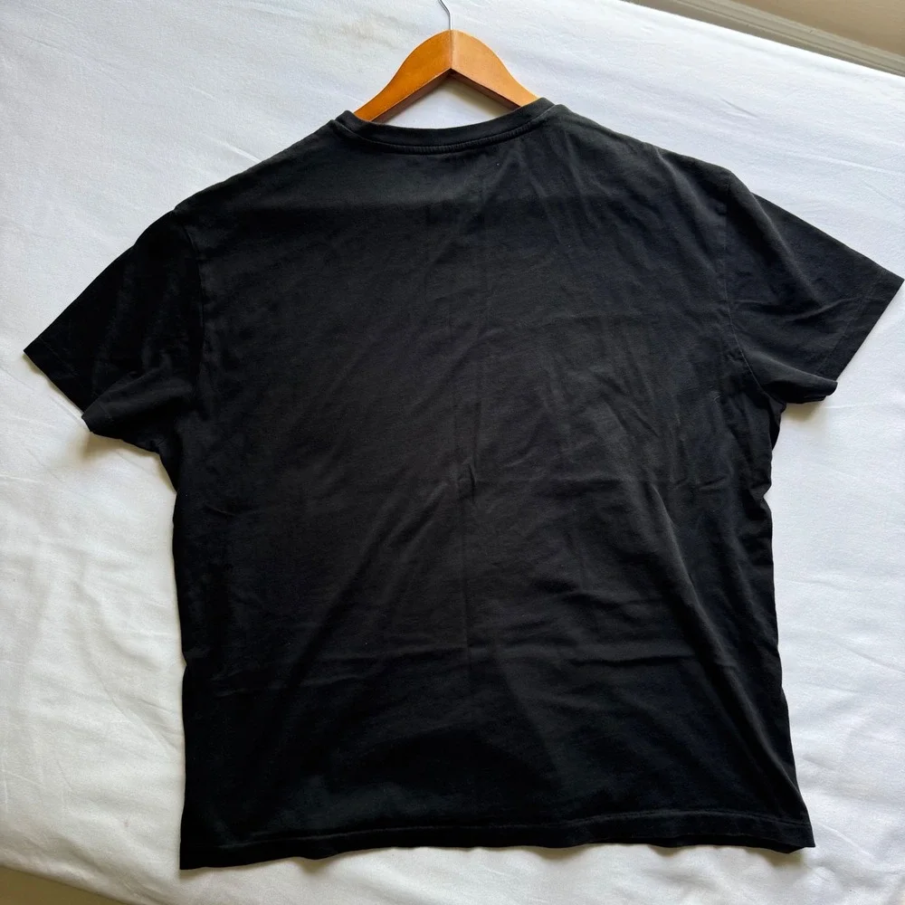 Polo Ralph Lauren Mens V-Neck T-Shirt Black Classic Fit Red Pony Logo Large